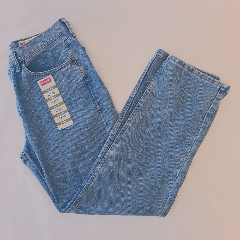 Men's Wrangler Jeans 32x30 Regular Fit Apollo Blue